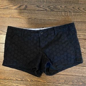 SO Black Eyelet Shorts